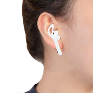 Apple airpods earbuds silikontoppar tips krokar silikon ear hooks oronkrokar vit 5