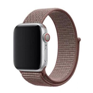 Morkt brunt klockarmband for apple watch 1 2 3 4 5 nylonarmband tyg kardborreband velcro sport loop 5