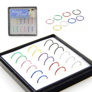 18-pack Fake Piercing Öron Läpp Näsring Septum Läppring
