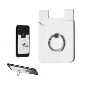 Universal korthallare ficka kreditkortshallare med hallare ring stall for mobiltelefon smartphone vit