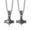 Viking halsband tors hammare mjolnir vikingahalsband kedja silver 2