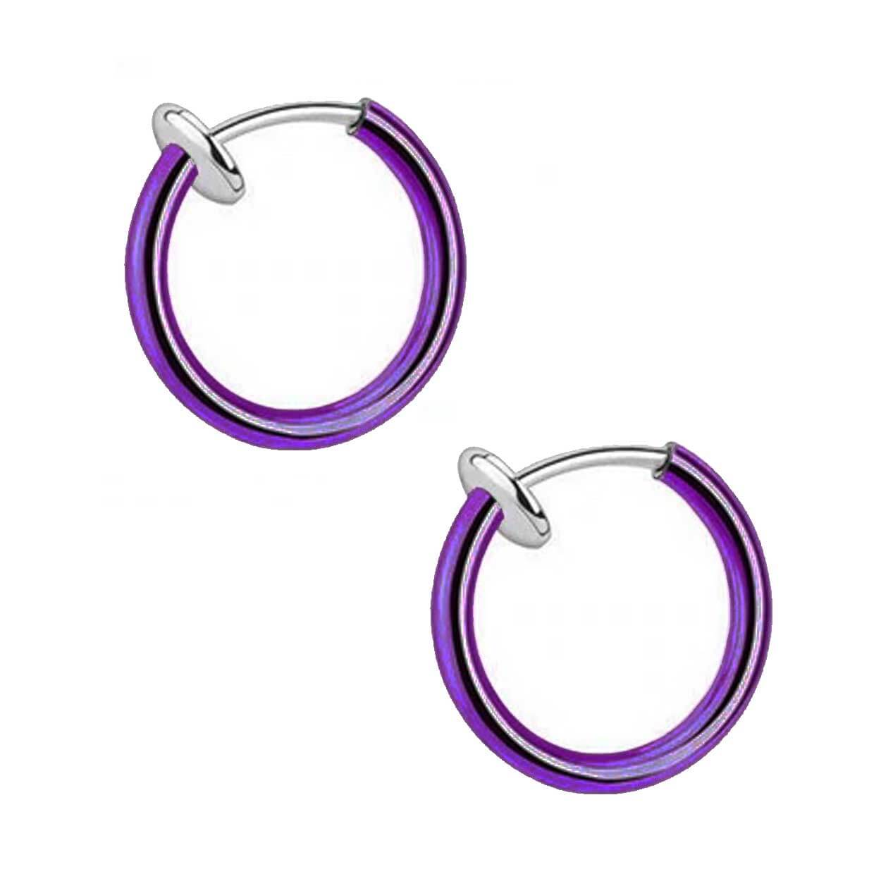 2-pack Clip-on Fake Piercing Utan Hål Lila