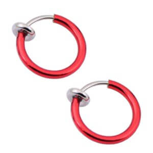 2 pack clip on fake piercing nasring septum lapp ring lappring orhange rod