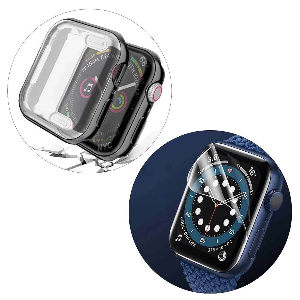 Case och skärmskydd till Apple Watch 1, 2, 3, 4, 5, 6 och SE
