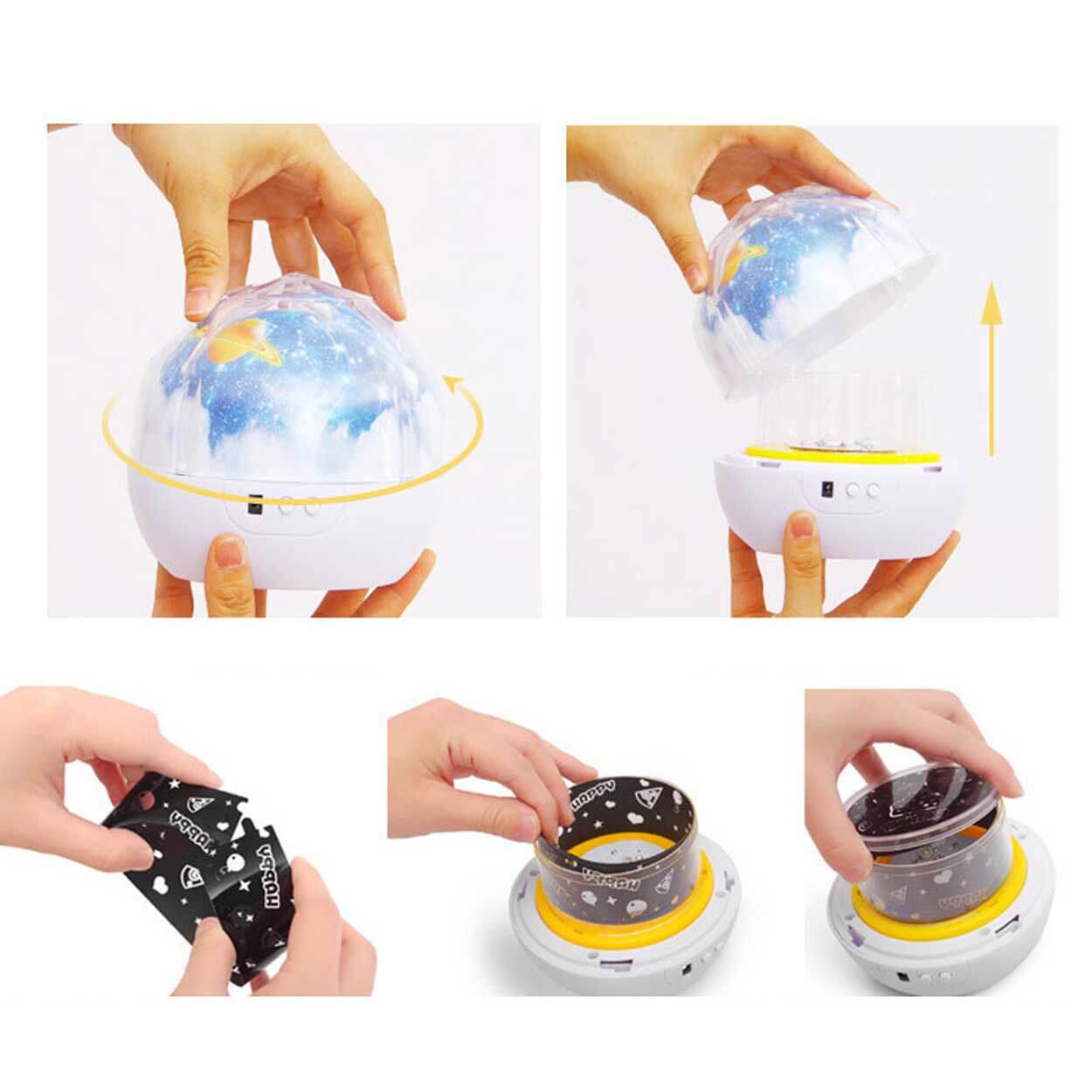 Stjärnprojektor - planet nattlampa - galaxy star projektor