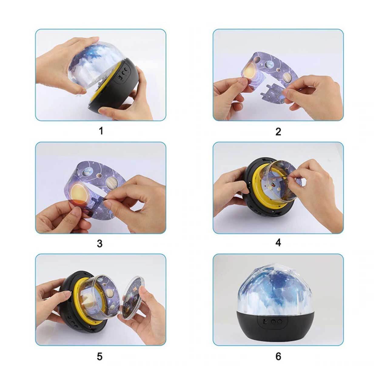 Stjärnprojektor - planet nattlampa - galaxy star projektor