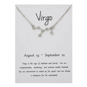 Stjärntecken Halsband Jungfrun Virgo Gåvohalsband Silver