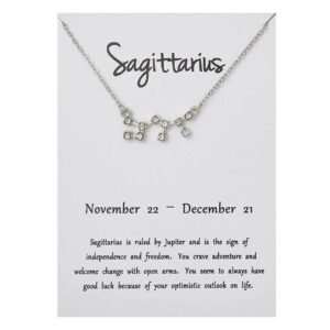 Stjärntecken Halsband Skytten Sagittarius Gåvohalsband Silver