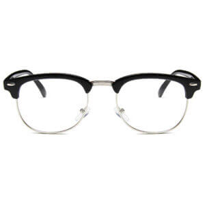Svarta clubmaster glasögon klarglas med klart glas utan styrka