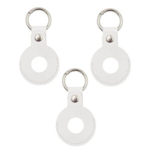3-pack Apple Airtag Fodral Vitt Pu Skinn Läder