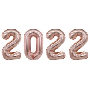 2022 Enorma Sifferballonger Roséguld För Nyår 102cm