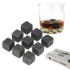 9-pack Naturliga Whiskystenar - Isbitar Av Sten Grå