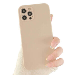 Apple-iphone-12-13-pro-max-tunt-mobilskal-med-linsskydd-beige