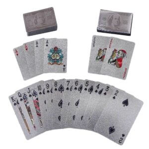 Silver-kortlek-for-poker-kortspel-guldplaterade-spelkort
