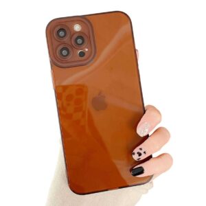 Tunt-genomskinligt-brunt-mobilskal-apple-iphone-12-pro-max-skal-transparent-brun