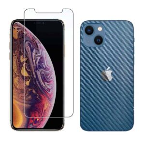2-pack-iphone-13-mini-skarmskydd-displayfilm-kolfiber-skyddsfilm-baksida-carbon-front-back-protector
