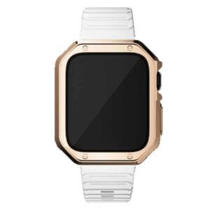 Apple-watch-vitt-armband-med-tpu-skal-case-bumper-roseguld-2