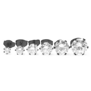 2-pack Svart Kristall Piercing Örhänge Piercingsmycke