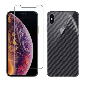 Iphone Xs Max Displayfilm + Kolfiber Skyddsfilm För Baksida