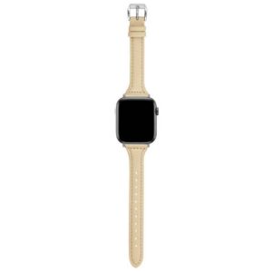 Apple Watch 42/44/45 Läderarmband Gul Slim
