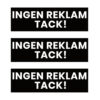 5-pack Ingen Reklam Tack Klistermärke Dekal Svart 3,5x10,5cm