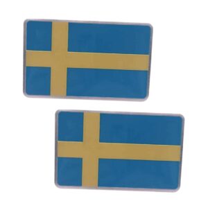 Svensk flagga metall dekal for bil 2 pack