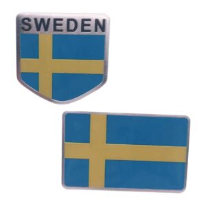 Sveriges flagga dekal for bil 2 pack