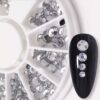 Nageldekor rhinestone 4-storlekar kristaller - silver clear