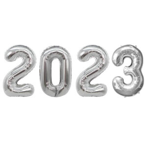 2023 Sifferballonger I Silver För Nyår 102cm Stora