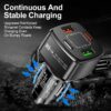 Billaddare 4 usb supersnabb 38w pd quick charge 3. 0
