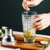 Cocktailshaker med drinkrecept 400ml shaker glas rostfritt stål