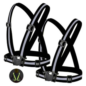 2-pack Reflexväst Reflexsele För Löpning Och Cykling Svart