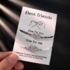 Vänskapsarmband best friends hjärta svart vit silver