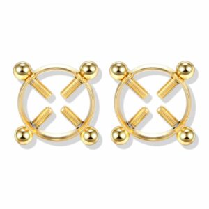Fake Bröstpiercing Utan Hål Nipple Piercing Bröstvårta Guld