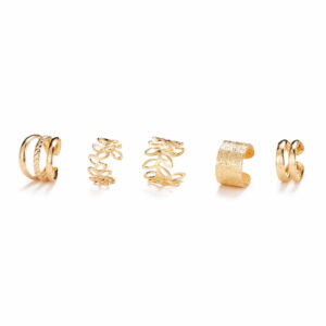 Fake Helix Piercing 5-pack Örhänge Ear Cuff Utan Hål Guld