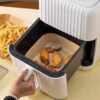 Fyrkantiga air fryer papper 100-pack - 17cm engångspapper för luftfritös