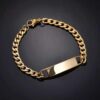 Kedja armband länk med id bricka guld