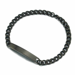 Kedja Armband Länk Med Id Bricka Svart
