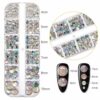 Stora rhinestone nageldekorationer kristall - olika storlekar i ask