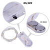 1m mini led ljusslinga batteridriven kall vit
