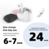 Helt trådlösa pro tws bluetooth stereo in-ear hörlurar usb-c vit