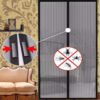 Magnetiskt myggnät för dörr - myggnätsdörr med magnet 210x100cm svart