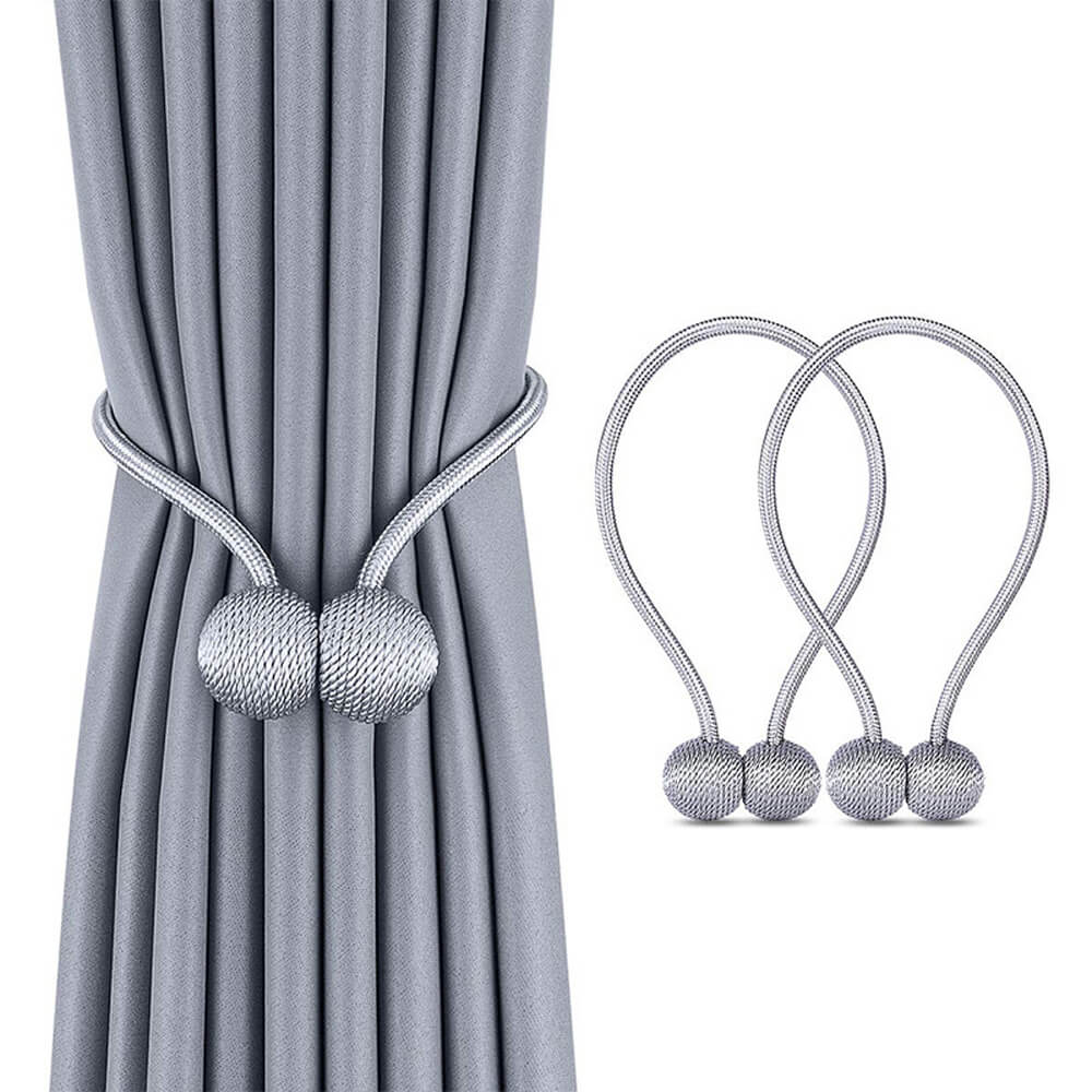 2-Pack Magnetiskt Gardinspänne Gardinknut - Silver