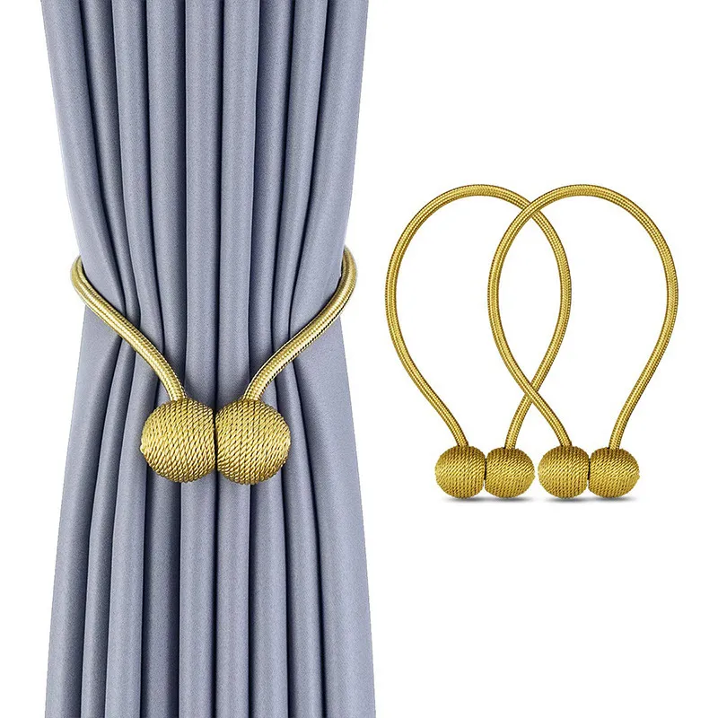 2-Pack Magnetiskt Gardinspänne Gardinknut - Guld