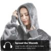 Hoodie blanket - oversize luvtröja filt snugie svart