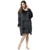Hoodie blanket - oversize luvtröja filt snugie svart