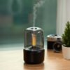 Retro aroma diffuser luftfuktare med belysning svart