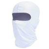 Tunn vit balaclava skidmask rånarluva 1 hål