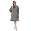 Hoodie blanket - oversize luvtröja filt snuggie mörkgrå