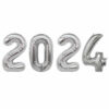 2024 Sifferballonger för Nyår 102cm STORA Silver